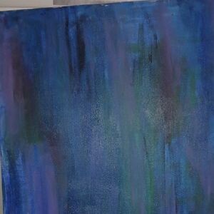 Abstract Blue and Green Canvas Art